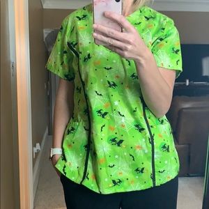 Halloween scrub top